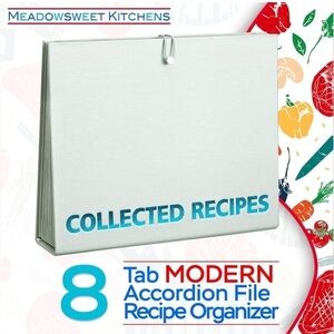 NEW Expanding File Organizer for Recipes w/ Dividers, Accordion Style